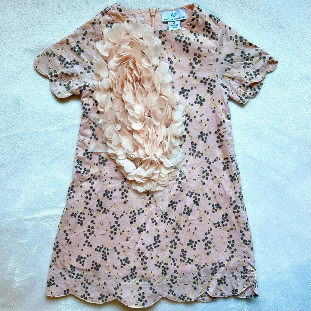 Whitlow & Hawkins Pink Floral Flower Appliqué Girls Kids Dress 2 fancy luxury
